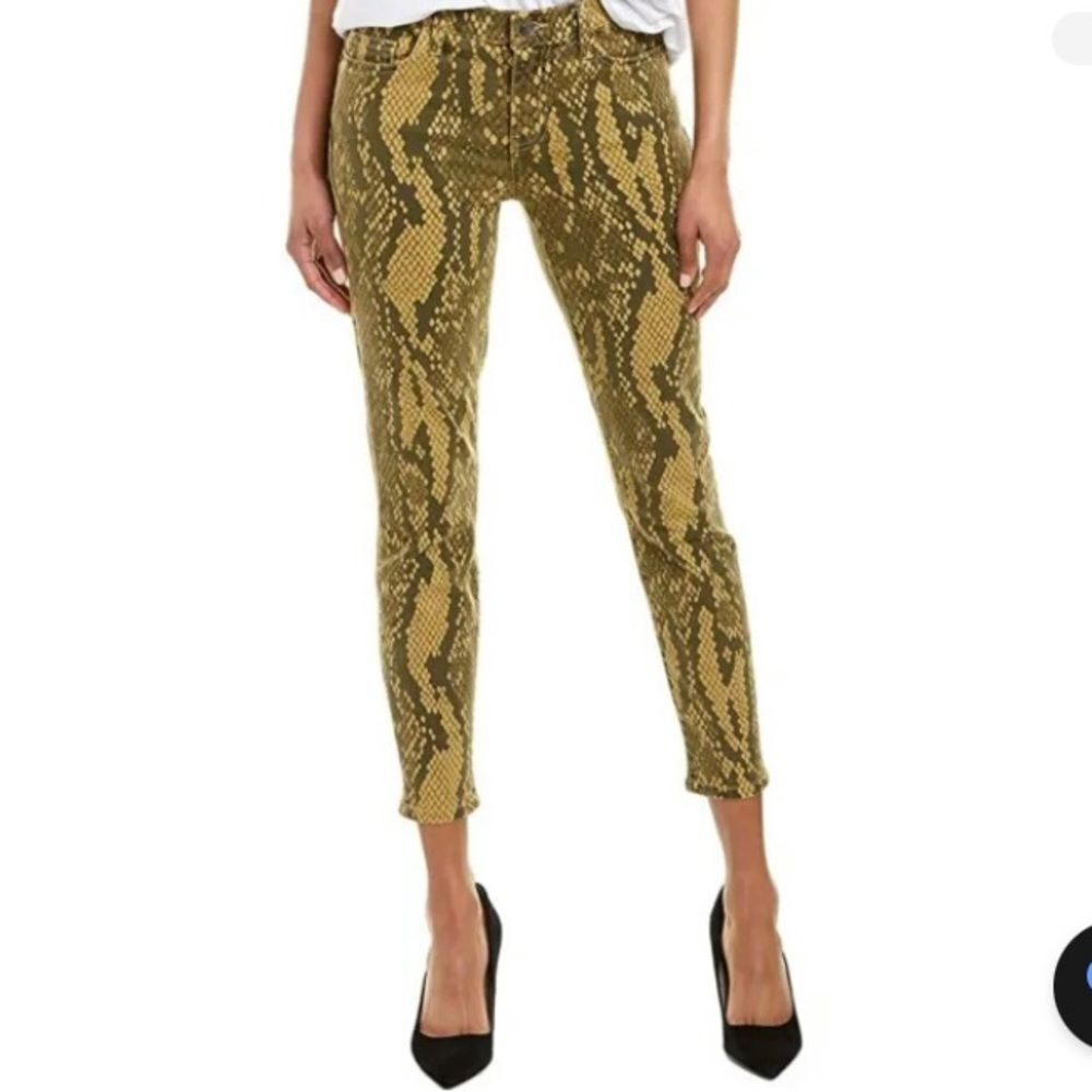 Current/Elliot yellow python skinny jeans - Picture 2 of 10